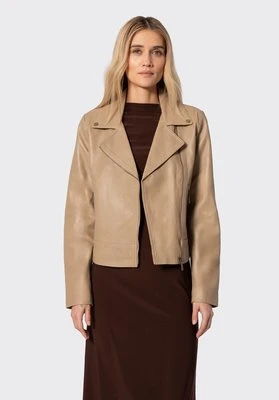 Damska ramoneska ze skóry naturalnej beżowa Wittchen