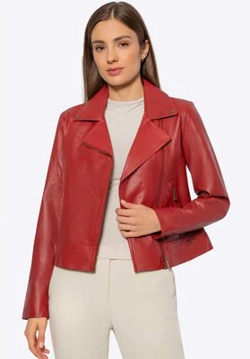 Damska ramoneska ze skóry naturalnej czerwona Wittchen