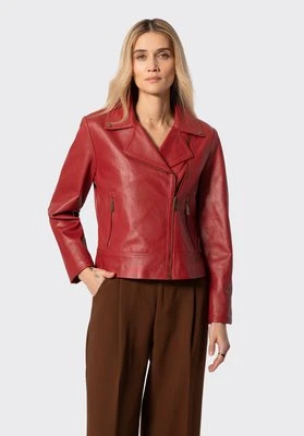 Damska ramoneska ze skóry naturalnej czerwona Wittchen