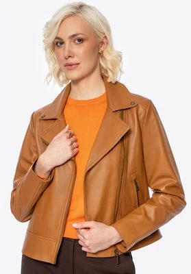 Damska ramoneska ze skóry naturalnej karmelowa Wittchen