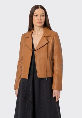 Damska ramoneska ze skóry naturalnej karmelowa Wittchen