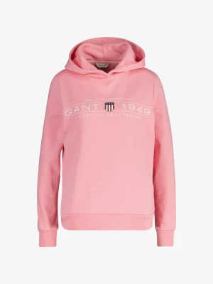 Damska różowa bluza z kapturem i z nadrukiem GANT