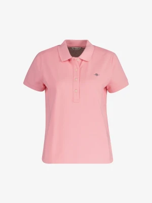 Damska różowa koszulka polo z bawełnianej piki GANT