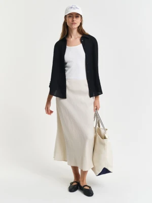 Damska różowa spódnica z mieszanki lnu i wiskozy GANT