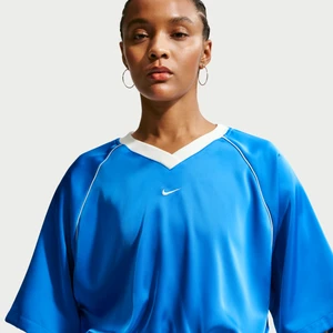Damska satynowa koszulka o kroju oversize Nike - Niebieski