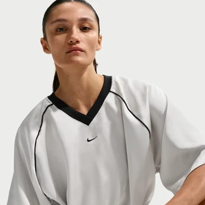 Damska satynowa koszulka o kroju oversize Nike - Szary