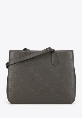 Damska shopperka skórzana monogramem taupe Wittchen