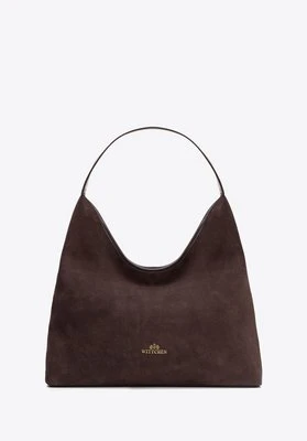 Damska shopperka typu hobo ze skóry zamszowej ciemny brąz Wittchen