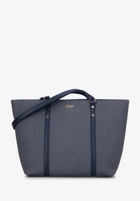 Damska shopperka w drobne paski granatowa Wittchen