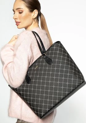 Damska shopperka w monogram czarna Wittchen