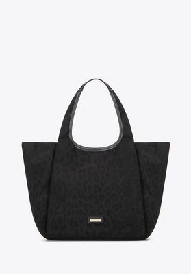 Damska shopperka w motyw panterki czarna Wittchen
