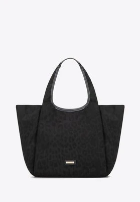 Damska shopperka w motyw panterki czarna Wittchen