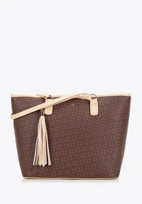 Damska shopperka z chwostem i monogramem brązowa Wittchen