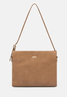 Damska shopperka z dekoracyjną klamrą na pasku ciemny beż Wittchen