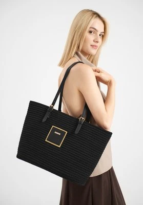 Damska shopperka z domieszką bawełny czarna Wittchen