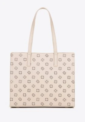 Damska shopperka z ekoskóry z tłoczoną sygnaturą beżowa Wittchen