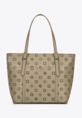 Damska shopperka z imitacji skóry z tłoczeniem beżowa Wittchen