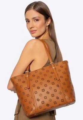 Damska shopperka z imitacji skóry z tłoczeniem brązowa Wittchen