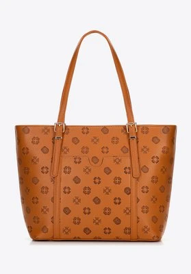 Damska shopperka z imitacji skóry z tłoczeniem brązowa Wittchen