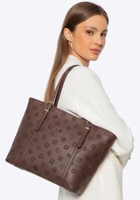 Damska shopperka z imitacji skóry z tłoczeniem ciemny brąz Wittchen