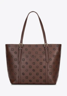 Damska shopperka z imitacji skóry z tłoczeniem ciemny brąz Wittchen