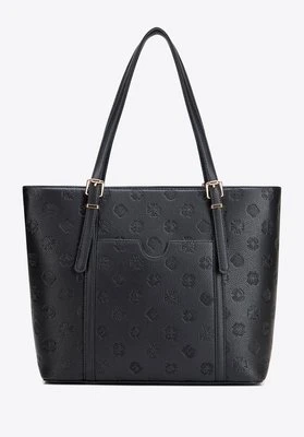 Damska shopperka z imitacji skóry z tłoczeniem czarna Wittchen