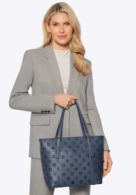 Damska shopperka z imitacji skóry z tłoczeniem granatowa Wittchen