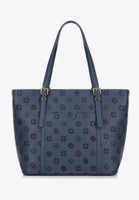 Damska shopperka z imitacji skóry z tłoczeniem granatowa Wittchen