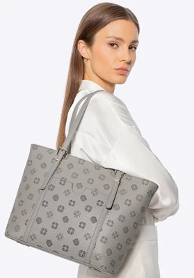 Damska shopperka z imitacji skóry z tłoczeniem szara Wittchen