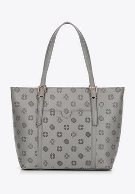 Damska shopperka z imitacji skóry z tłoczeniem szara Wittchen