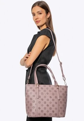 Damska shopperka z imitacji skóry z tłoczeniem zgaszony róż Wittchen