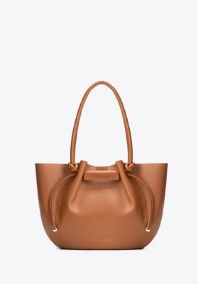 Damska shopperka z imitacji skóry z troczkami brązowa Wittchen