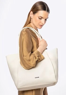 Damska shopperka z miękkiej ekoskóry kremowa Wittchen