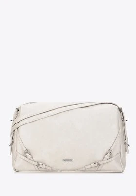 Damska shopperka z ozdobnymi paskami złamana biel Wittchen