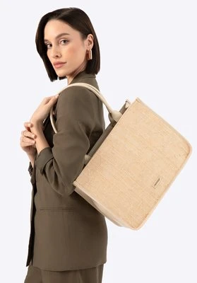 Damska shopperka z plecionką beżowa Wittchen