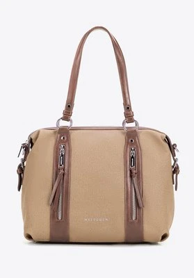 Damska shopperka z rączkami z ekoskóry beżowa Wittchen
