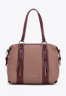 Damska shopperka z rączkami z ekoskóry bordowa Wittchen
