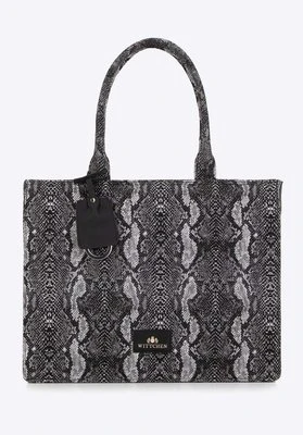 Damska shopperka żakardowa we wzory czarno - szara Wittchen