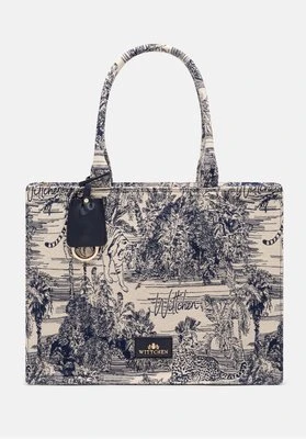Damska shopperka żakardowa we wzory granatowa Wittchen