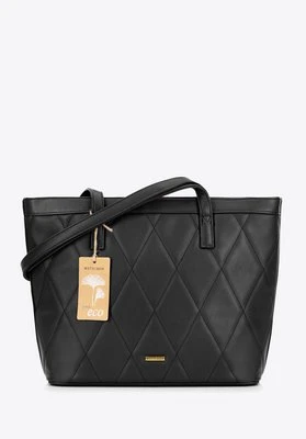 Damska shopperka ze skóry ekologicznej w pikowanie czarna Wittchen