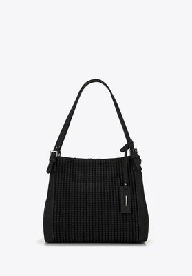 Damska shopperka ze skóry ekologicznej z chwostem czarna Wittchen