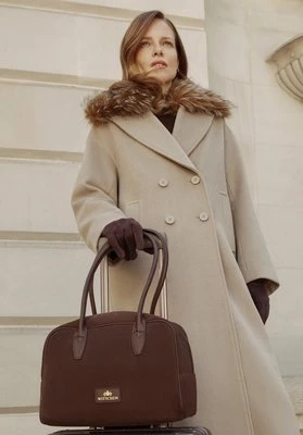 Damska shopperka ze skóry naturalnej o fakturze zamszu ciemny brąz Wittchen