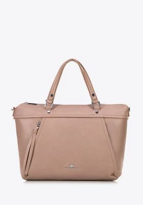 Damska shopperka ze skóry naturalnej z chwostem beżowa Wittchen