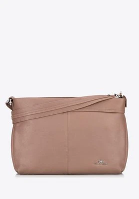 Damska shopperka ze skóry naturalnej z odpinaną rączką beżowa Wittchen