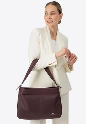 Damska shopperka ze skóry naturalnej z odpinaną rączką bordowa Wittchen