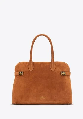 Damska shopperka ze skóry naturalnej zamszowej jasny brąz Wittchen