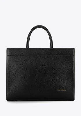 Damska shopperka ze skóry saffiano czarno - złota Wittchen