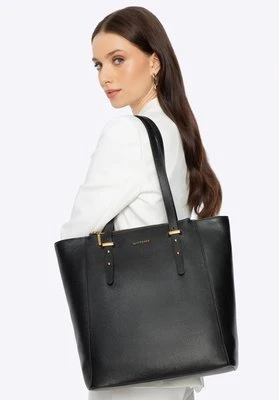Damska shopperka ze skóry wysoka czarna Wittchen
