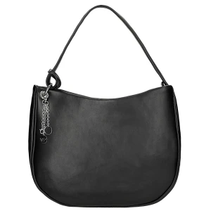 Czarna skórzana torebka damska z breloczkiem 80426-51 Wojas