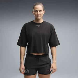 Damska skrócona koszulka PUMA x HYROX Lifestyle, Odzież, Czarny